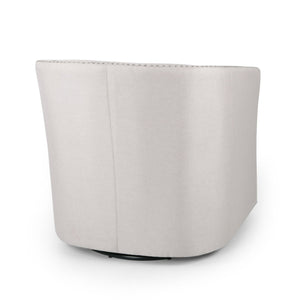 English Elm Christopher Knight Home® - SWIVEL Club Chair in Linen with Double Nailhead Trim, Cozy Tub Design, Iron Legs, No Assembly Required Wheat 68404.00WHEAT