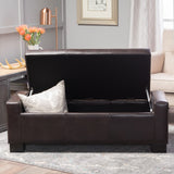 Christopher Knight Home® - Noble House - Guernsey Contemporary Tufted Bonded Leather Storage Ottoman Bench