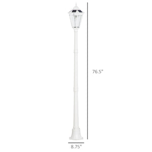 English Elm 77" Solar Lamp Post Light Vintage Aluminum Outdoor Street Lamp with PIR Motion Sensor, Adjustable Brightness, IP44 Weatherproof Garden Accent Lighting W2225142612