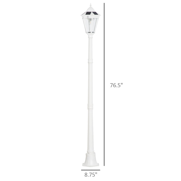 English Elm 77" Solar Lamp Post Light Vintage Aluminum Outdoor Street Lamp with PIR Motion Sensor, Adjustable Brightness, IP44 Weatherproof Garden Accent Lighting W2225142612