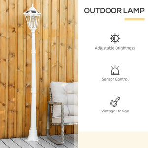 English Elm 77" Solar Lamp Post Light Vintage Aluminum Outdoor Street Lamp with PIR Motion Sensor, Adjustable Brightness, IP44 Weatherproof Garden Accent Lighting W2225142612