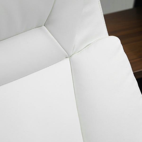 English Elm Big Big and Tall 400lbs Executive Office Chair White — Wide Seat, High-Back PU, Ergonomic, Swivel, Adjustable W2225142671