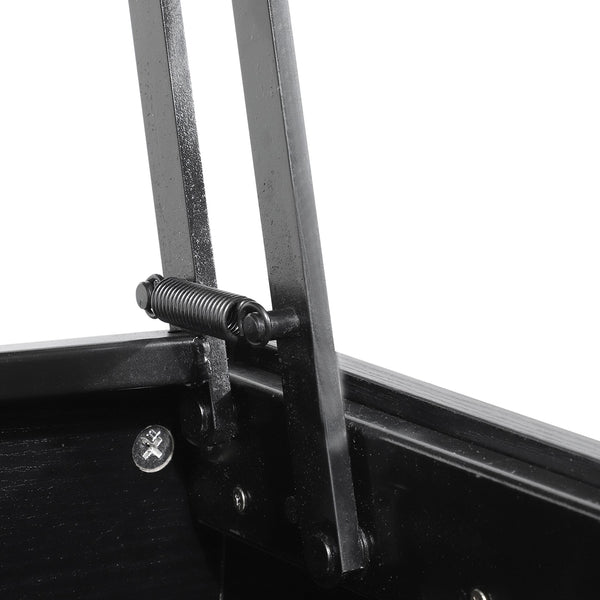 English Elm 39" Modern Lift Top Coffee Table Desk with Hidden Storage, Floating Extendable Work Surface, Black Woodgrain (39") W2225142647