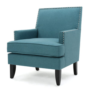 English Elm Christopher Knight Home® - CLUB Chair with Plush Padded Seat and Birch Legs, Upholstered Fabric Accent Chair for Living Room Comfort Teal 30.65 L x 29.75 W x 28.75 H 60165.00DTE