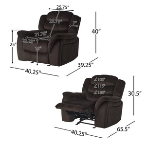 English Elm Christopher Knight Home® - Classic Glider Recliner with Luxurious PU Upholstery, Spacious Seat, Durable Frame, Ultimate Comfort Brown 57412.00F