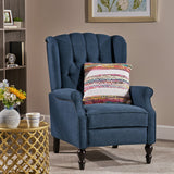 Christopher Knight Home® Walter Dark Blue Fabric Recliner with Diamond Stitching - Modern Style