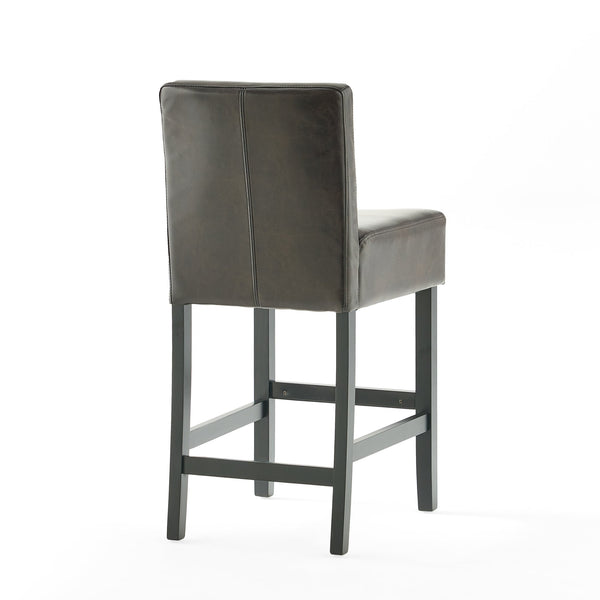 English Elm Christopher Knight Home® - Set of 2 26" Portman Bonded Leather Counter Height Barstool Brown — Stylish, Durable Seating Solution 73724.00