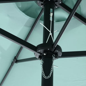 English Elm 14.8 Ft Oversized Double-Sided Rectangular Patio Umbrella with Crank, Steel Ribs, UV Protection Light Green W640140334