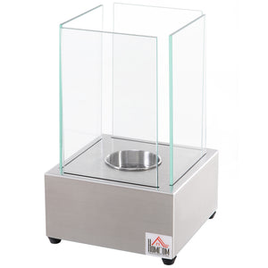 English Elm Ethanol Tabletop Fireplace 7.75" Stainless Steel – Clean-Burning Fuel, 160 Sq Ft Heat, 2Hr Burn W2225142640