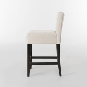 English Elm Zuma Upholstered Counter Stools Set of 2 Studded Acacia Wood Kitchen Island Seating 73723.00FBGE