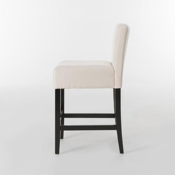 English Elm Zuma Upholstered Counter Stools Set of 2 Studded Acacia Wood Kitchen Island Seating 73723.00FBGE