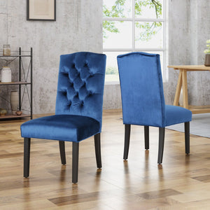 English Elm Harriet Tufted Crown Back Upholstered Dining Chairs Set of Two Formal Elegance 52322.00NVLT