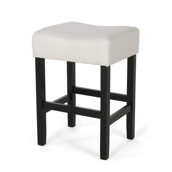 English Elm Christopher Knight Home® - Set Transitional 2-Piece Backless Fabric Counter Height Barstools with 26.75" Seat Height, Durable Upholstery and Sturdy Frame Beige 74492.00FBGE