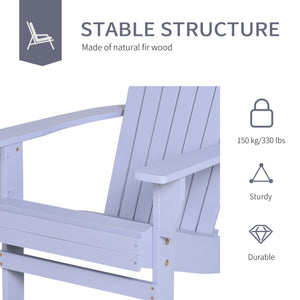 English Elm Wooden Adirondack Chair Gray with Cup Holder, Weather-Resistant Rustic Patio Lounge, 330 lb Capacity W2225142493
