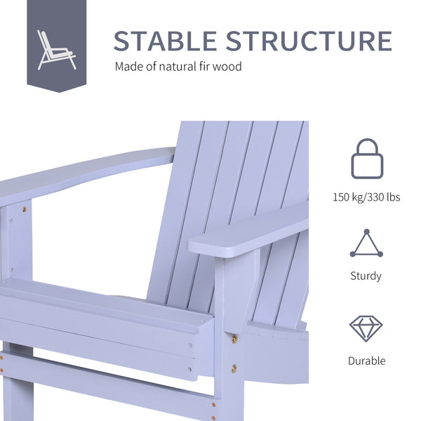 English Elm Wooden Adirondack Chair Gray with Cup Holder, Weather-Resistant Rustic Patio Lounge, 330 lb Capacity W2225142493