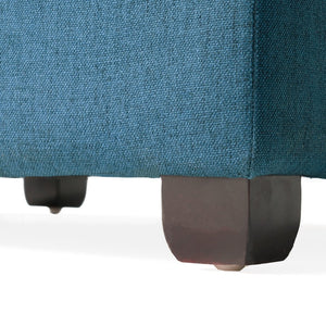 English Elm Carlsbad Tufted Waffle Lid Square Ottoman with Birch Legs for Living Room Storage 73426.00FDBL