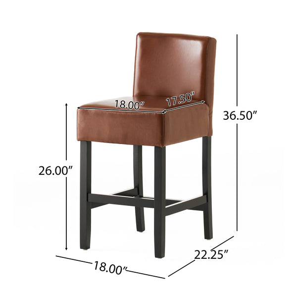 English Elm Christopher Knight Home® - ZUMA Plush Fabric Counter Stool with Breathable Upholstery, Thick Padded Support and Easy Care Finish Brown 73723.00HZLNT