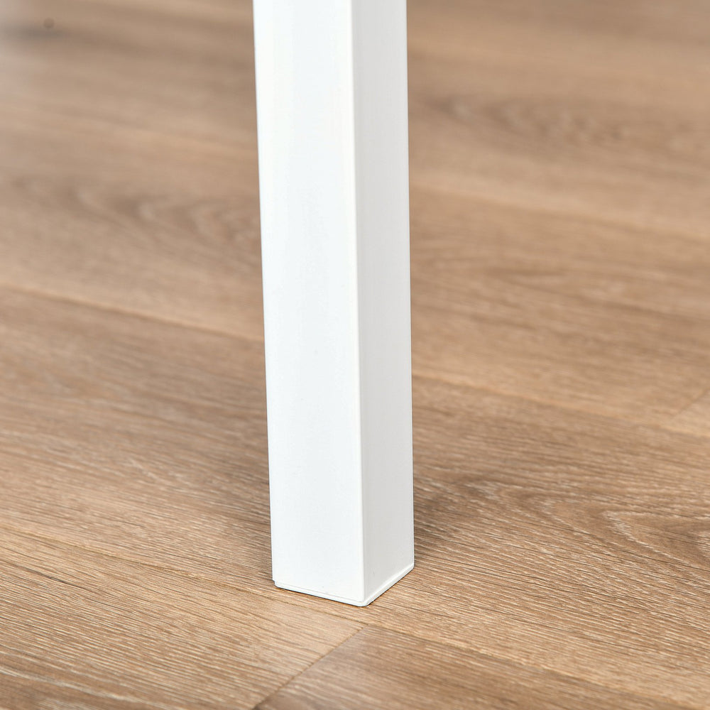 English Elm 3 Piece Bar Table Set - Industrial Counter Height 3-Person Dining Nook with Steel Legs & Footrests, White W2225142653