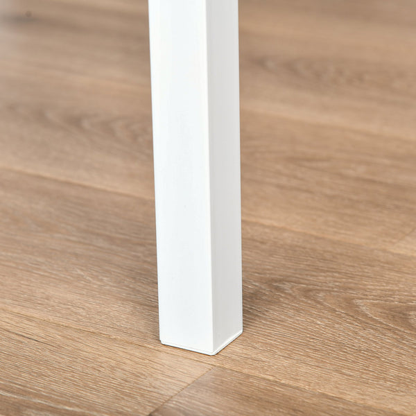 English Elm 3 Piece Bar Table Set - Industrial Counter Height 3-Person Dining Nook with Steel Legs & Footrests, White W2225142653