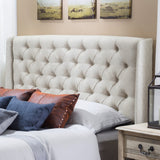 Christopher Knight Home® - Noble House - Lidia Contemporary Full/Queen Tufted Wingback Fabric Headboard