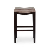 Christopher Knight Home® - Noble House - Tiffin Contemporary Studded Fabric Bar Stool, Gray, Dark Brown, and Silver - Set of 2