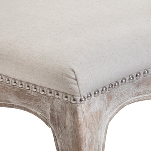 English Elm Christopher Knight Home® - DINING Button-Tufted Beige Fabric Chairs Set of 2 with Nailhead Accents & Weathered Wood Legs - Elegant 63229.00BGE