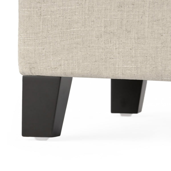 English Elm Storage Ottoman Bench with Button Tufted Waffle Lid for Bedroom or Living Room 68087.00DBGELNN