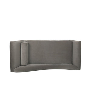 English Elm Chaise Lounge Velvet Upholstered with Birch Legs Elegant Salon Style Living Room Accent Taupe 69103.00TAU