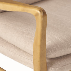 English Elm Christopher Knight Home® - Mid Mid Century Modern Fabric Club Chair with Button-Tufted Back and Accent Pillow, Tapered Birch Legs, Stylish Comfort (31.25˝W x 26.25˝D x 32.75˝H) Beige 59135.00