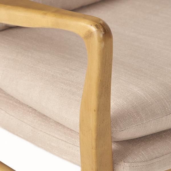 English Elm Christopher Knight Home® - Mid Mid Century Modern Fabric Club Chair with Button-Tufted Back and Accent Pillow, Tapered Birch Legs, Stylish Comfort (31.25˝W x 26.25˝D x 32.75˝H) Beige 59135.00