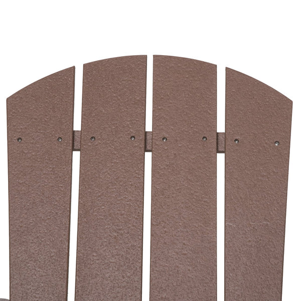 English Elm Adirondack Faux Wood HDPE Patio Chair with Waterfall Seat, Wide Arms, Weather-Resistant Brown, 330 lbs W2225142496