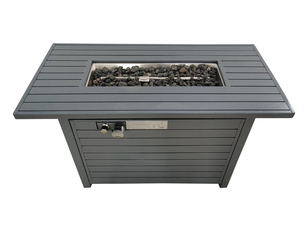 English Elm Living Source International 25'' Propane/Natural Gas Steel Outdoor Fire Pit Table with Lid, 50K BTU B120142392