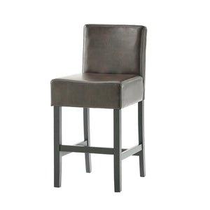English Elm Christopher Knight Home® - [ Set of 2 26" Portman Bonded Leather Counter Height Barstool Brown - Elegant Wood Frame, Comfortable Seat WF530923BRN