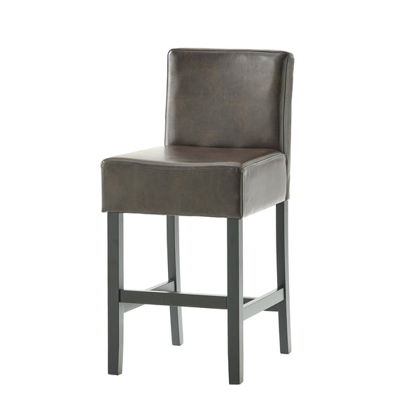 English Elm Christopher Knight Home® - [ Set of 2 26" Portman Bonded Leather Counter Height Barstool Brown - Elegant Wood Frame, Comfortable Seat WF530923BRN