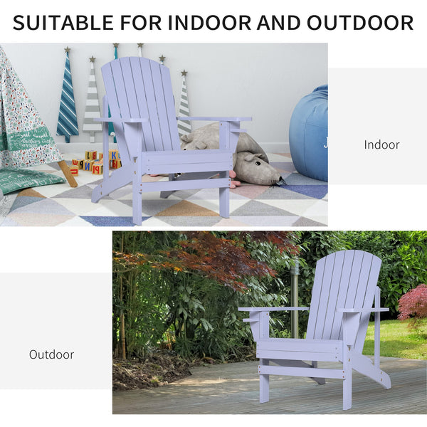 English Elm Wooden Adirondack Chair Gray with Cup Holder, Weather-Resistant Rustic Patio Lounge, 330 lb Capacity W2225142493