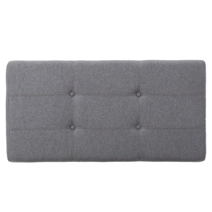 English Elm Storage Ottoman Bench with Lift Top Grey Upholstered Rolled Arm Traditional Style 74491.00GRY