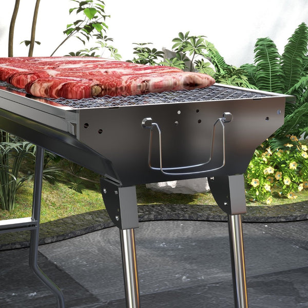 English Elm Portable Stainless Steel Folding Charcoal Bbq Grill for Camping Tailgate Backyard W2225142614