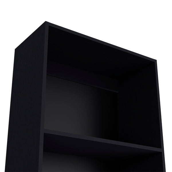 English Elm Bookcase Benzoni Engineered Wood Black – Four-Tier Office Storage, Space-Saving Shelves, Timeless Design (96) B092142811