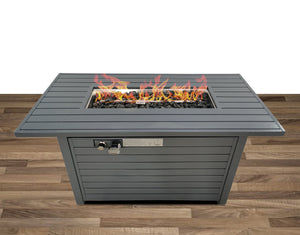 English Elm Living Source International 25'' Propane/Natural Gas Steel Outdoor Fire Pit Table with Lid, 50K BTU B120142392