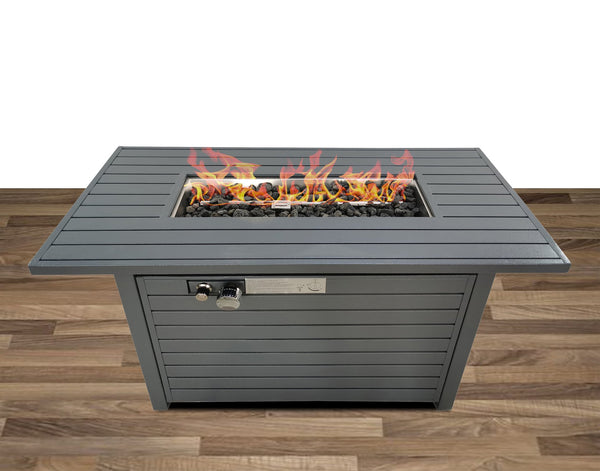 English Elm Living Source International 25'' Propane/Natural Gas Steel Outdoor Fire Pit Table with Lid, 50K BTU B120142392