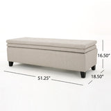 Christopher Knight Home® - Noble House - Brighton Contemporary Tufted Linen Storage Ottoman Bench, Ivory White