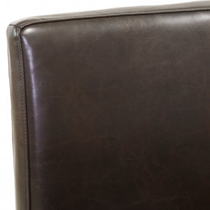 English Elm Christopher Knight Home® - 26-inch Brown Leather Counter Stools Set of 2 — Bonded Leather Seats, Ergonomic Back, Rubberwood Legs, Easy-Clean 73723.00PU