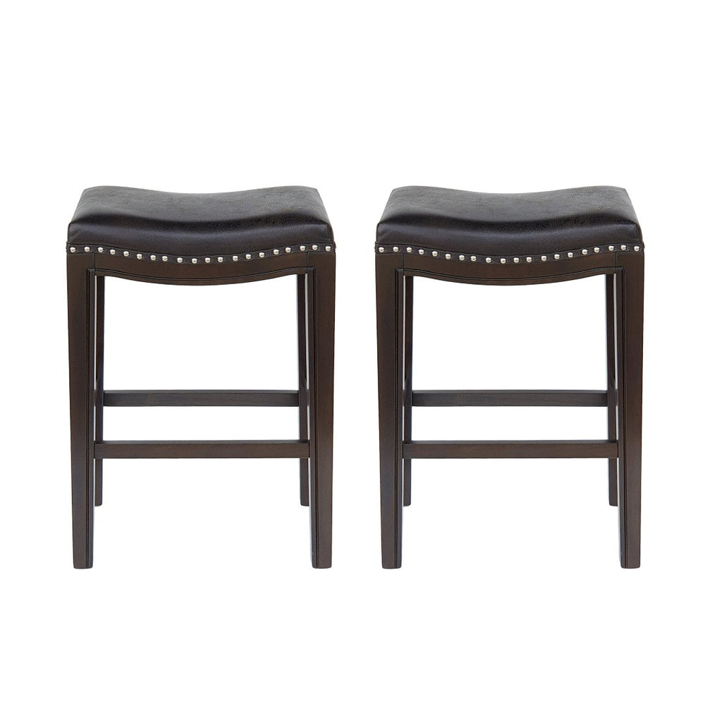 English Elm Tiffin Woven Cane Foldable Outdoor Counter Stools Acacia Wood Bistro Set of 2 67703.00FBLK
