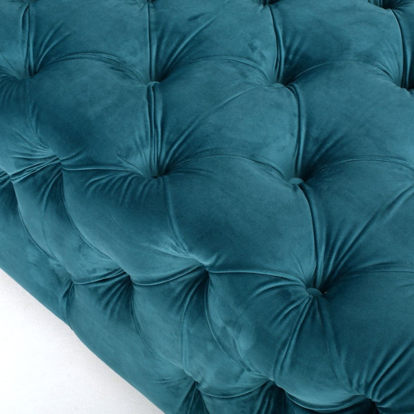 English Elm Ottoman Velvet Button Tufted Bench Glam Accent Seat for Living Room or Entryway 74561.00DT