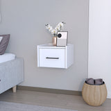 English Elm Floating Nightstand Calion, Bedroom, White