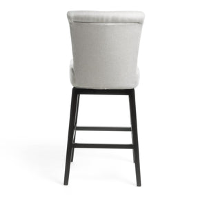 English Elm Christopher Knight Home® - SWIVEL Counter Stool Beige & Black Fabric Upholstered Seat with Wooden Legs, Cozy Swivel Comfort 57178.00FWHT