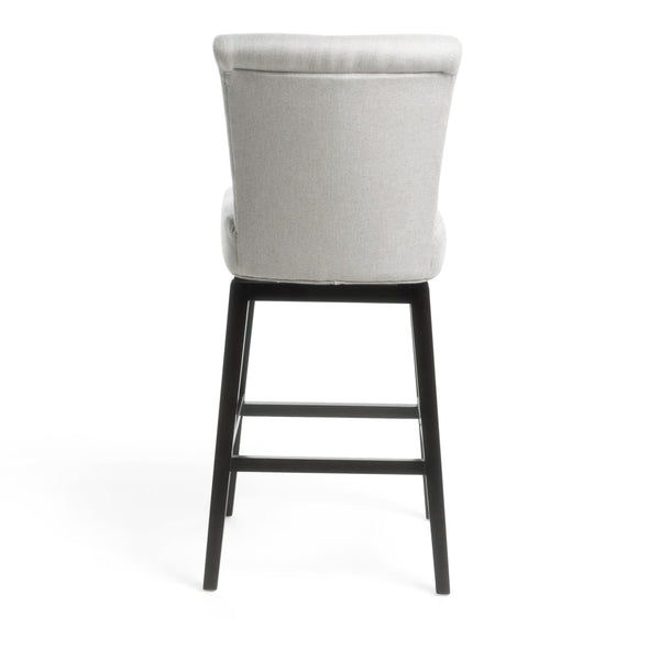 English Elm Christopher Knight Home® - SWIVEL Counter Stool Beige & Black Fabric Upholstered Seat with Wooden Legs, Cozy Swivel Comfort 57178.00FWHT