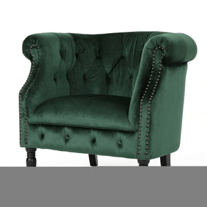 English Elm Christopher Knight Home® - CLUB Velvet Accent Chair with Kiln-Dried Legs — Plush Mid-Century Design, Compact Luxurious Seating Emerald 33 L x 30 W x 25 H 59259.00NVLT