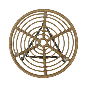 English Elm Orlando Outdoor Faux Rattan Side Table Tempered Glass Top for Deck or Porch 65038.00LBRN