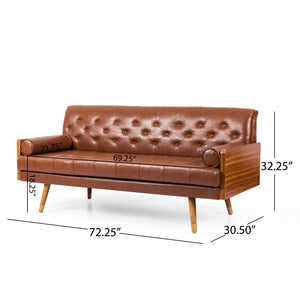 English Elm Aidan Tufted Fabric Sofa with Diamond Stitching and Gold Tipped Rubberwood Legs 61688.00PUCOGN